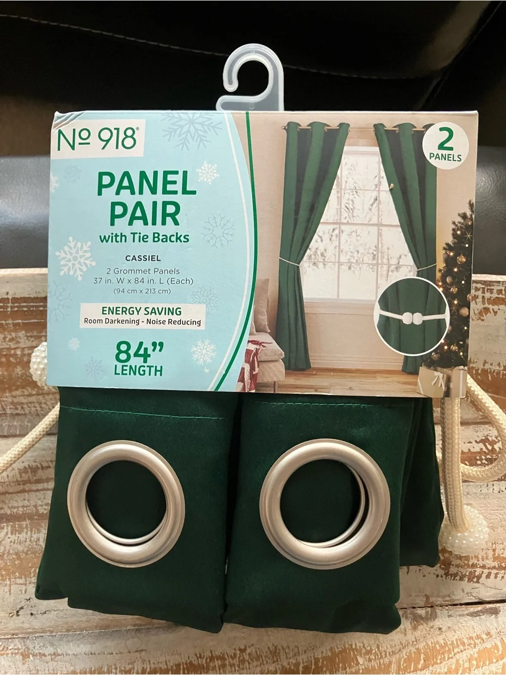 No. 918 Cassiel Panel Pair Curtain - Dark Green